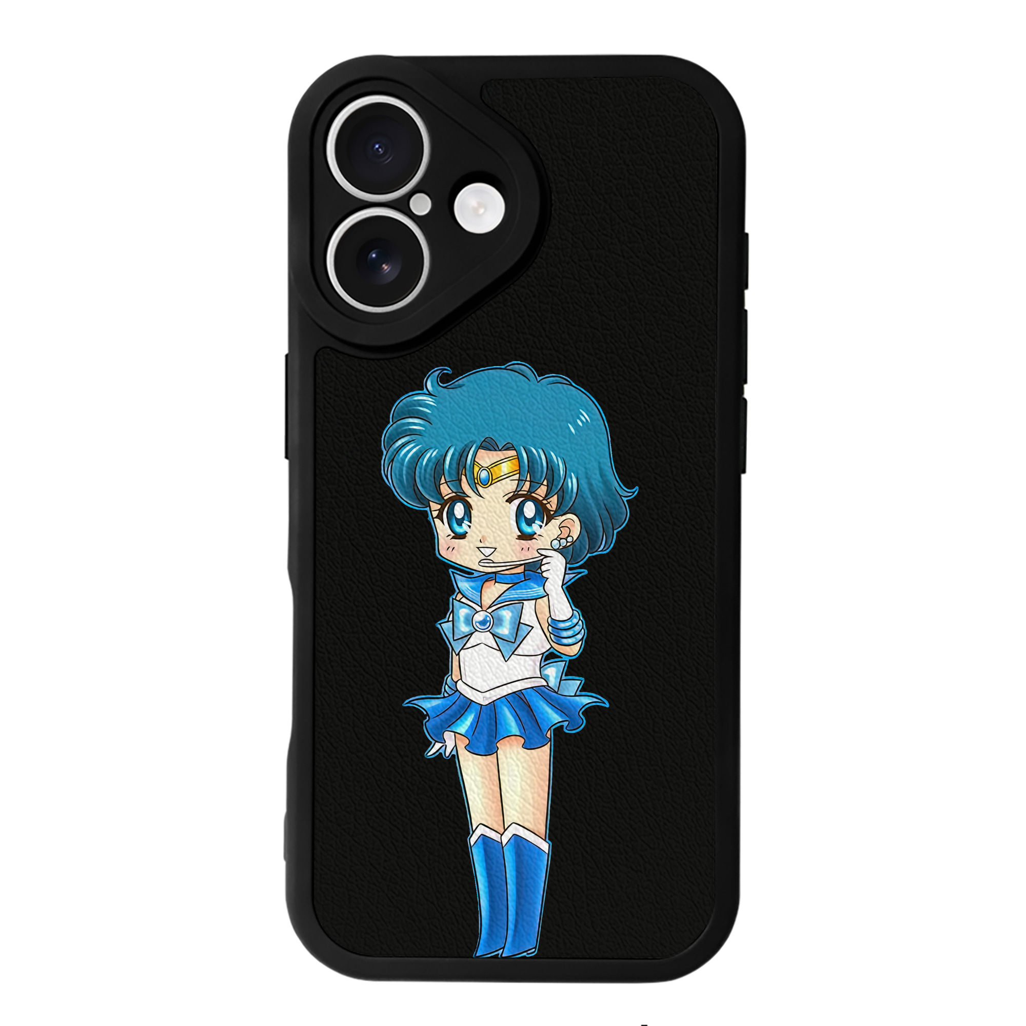 （画像用） 美少女戦士セーラームーン 水野 亜美 みずの あみ Sailor Moon Mizuno Ami 【iPhone 16シリーズ対応】シリコンスマホケース（レザー調） 材質：シリコン